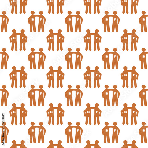 Best friends seamless pattern isolated on white background