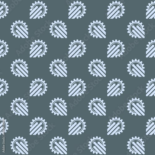 Arrow growth gear business seamless pattern isolated on color background