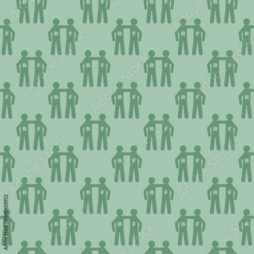 Best friends seamless pattern isolated on color background