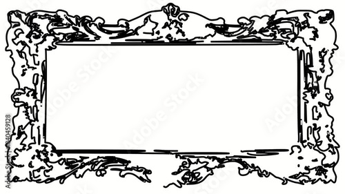 Ornament. Contour drawing border, silhouett animation frame. Video 4k  object illustration, minimalism sketch design modern new
