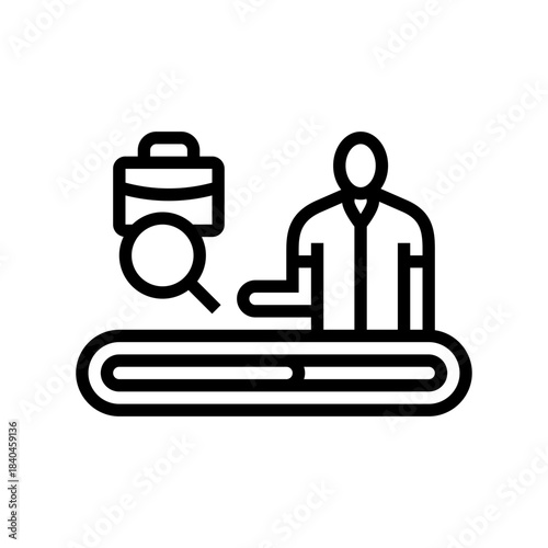 underemployed worker half filled bar line icon vector illustration