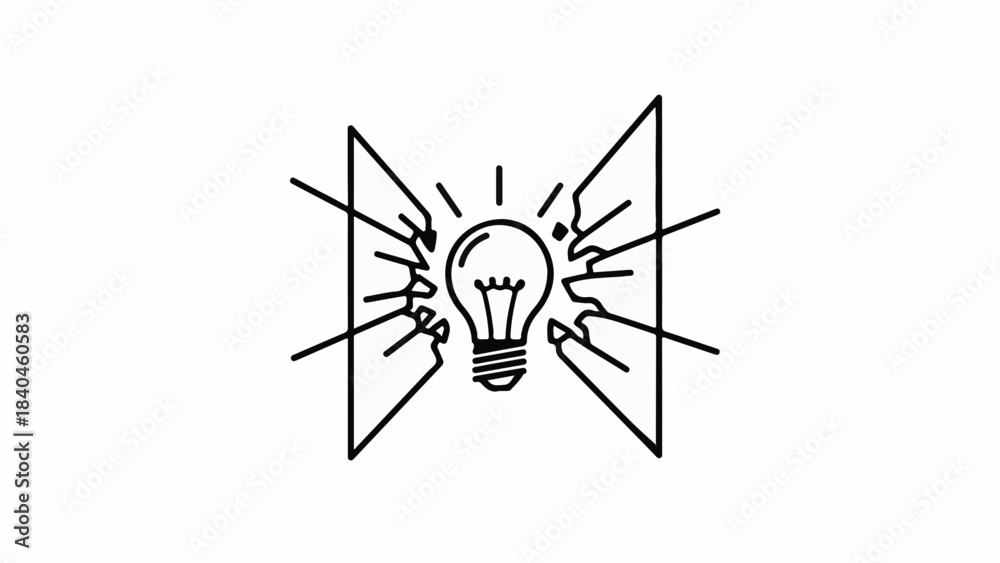 Fototapeta premium Hands reaching for a glowing light bulb representing a brilliant idea.
