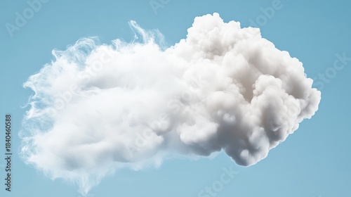 A soft fluffy cloud drifting across a serene blue sky.