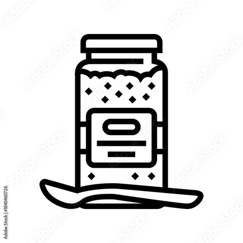 pollen jar scoop line icon vector illustration