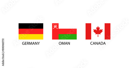 Flags of Germany, Oman, and Canada displayed with their country names.