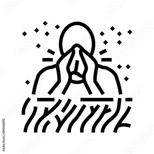 hay fever line icon vector illustration