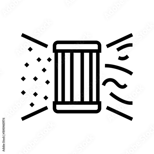 pollen filter for air purifier line icon vector illustration