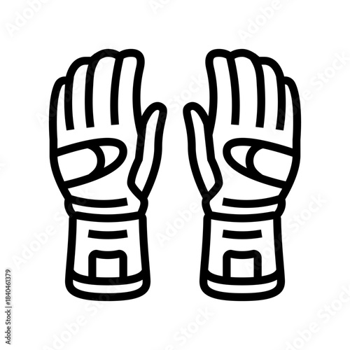 rain protective gloves line icon vector illustration