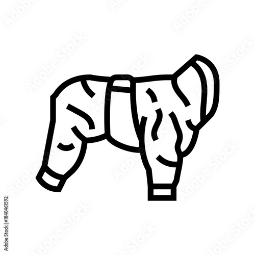 rain suit for dogs line icon vector illustration