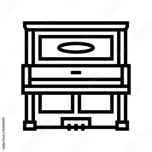 piano line icon vector illustration