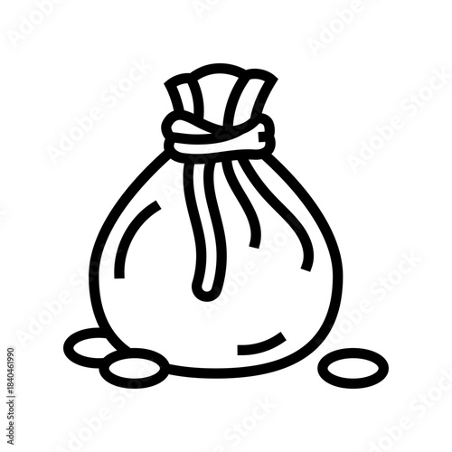 bag of gold line icon vector illustration