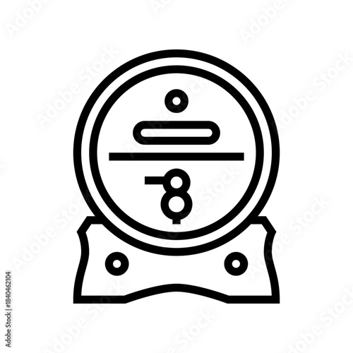 barrel whiskey label line icon vector illustration