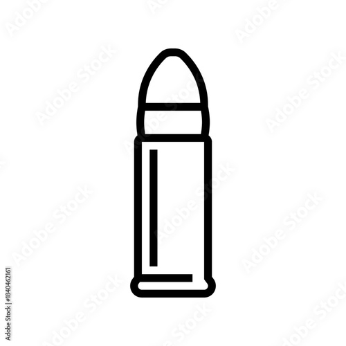 bullet and shell casing line icon vector illustration
