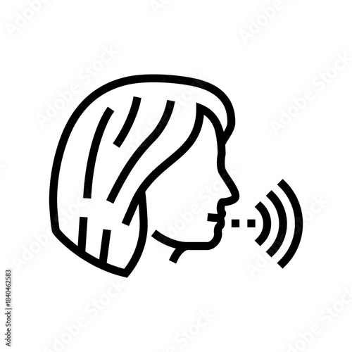 woman voice deepening line icon vector illustration
