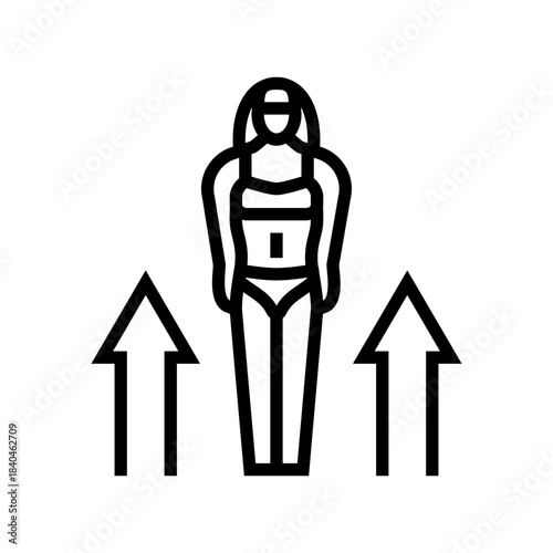female body silhouette masculine features line icon vector illustration