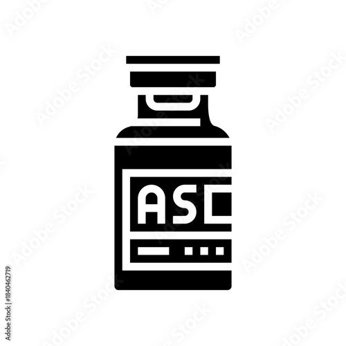 anabolic steroid vial glyph icon vector illustration
