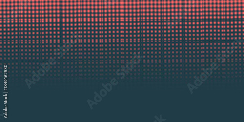 Vector Halftone Pattern Smooth Curved Border Red Blue Abstract Background. Dots Rounded Squares Blurry Pattern Pop Art Design Texture.