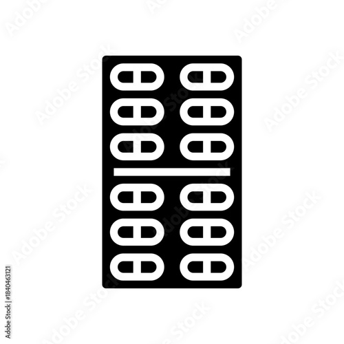 steroid capsule blister pack glyph icon vector illustration