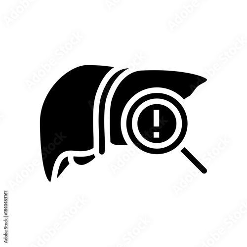 liver health warning glyph icon vector illustration