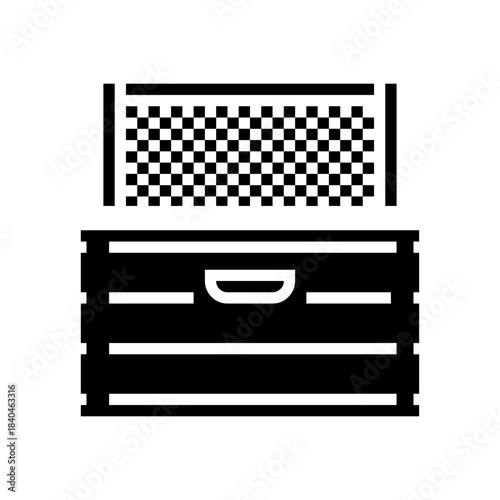 beehive wooden box frames glyph icon vector illustration