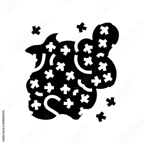 swarm of bees the air glyph icon vector illustration