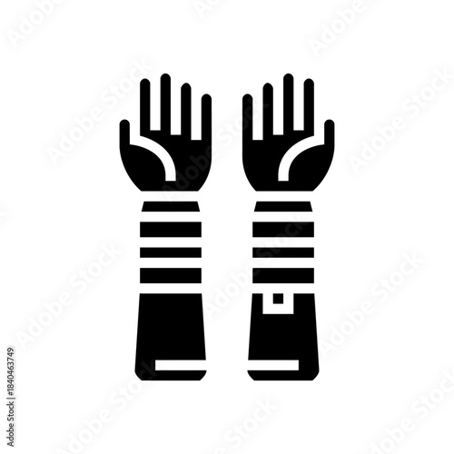 protective beekeeping gloves glyph icon vector illustration