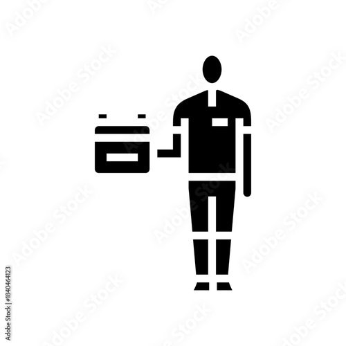 seasonal worker calendar glyph icon vector illustration