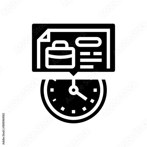 temporary contract time limit glyph icon vector illustration