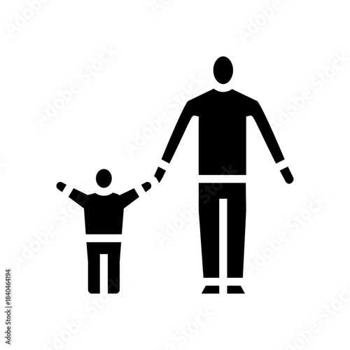 stay at home parent child glyph icon vector illustration