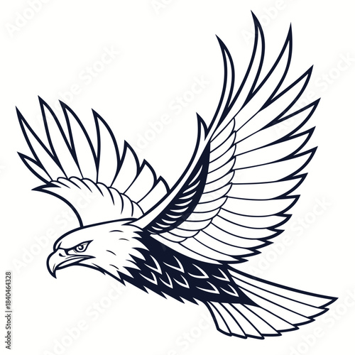 Majestic eagle in flight with outstretched wings