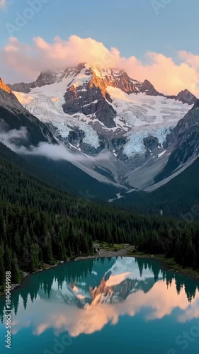 Wallpaper Mural Snowy Mountain Vistas with aerial footage of the swiss effect nature landscape style featuring alps, mountains, mist, snow, cinematic Torontodigital.ca