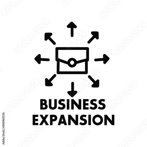 Global Business Expansion, Corporate Growth, and Market Strategy Icon