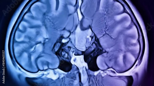 MRI Scan of Brain Volumes at Dawn with voluminous mri scans of the effect medical healthcare style featuring mri scan, medical