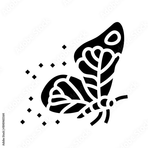 butterfly pollen dust on wings glyph icon vector illustration