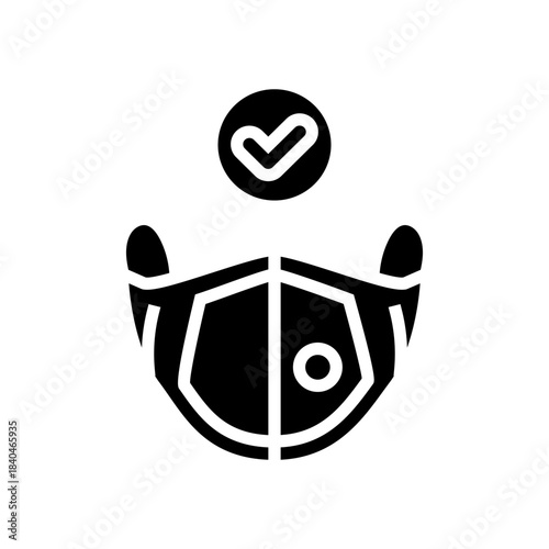 mask for protection from pollen glyph icon vector illustration
