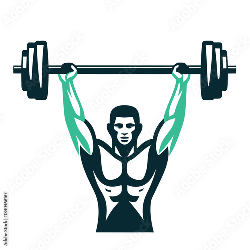 Strong Man Barbell Lift Vector