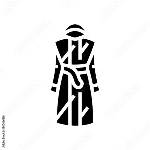 belted rain cape glyph icon vector illustration