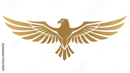 Stunning golden eagle emblem with majestic wings spread wide perfect for modern branding and heraldry design