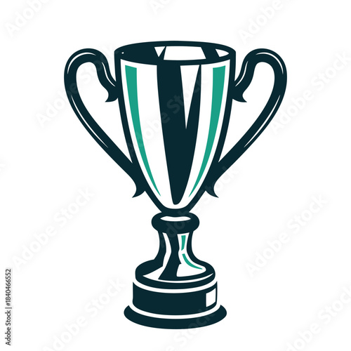 Modern Stylized Trophy Vector Icon for Award and Achievement