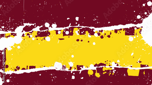 Abstract grunge background with maroon yellow and white splatter