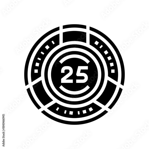 poker chips glyph icon vector illustration