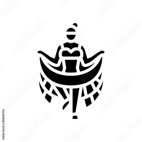 can can dancer a frilly dress glyph icon vector illustration