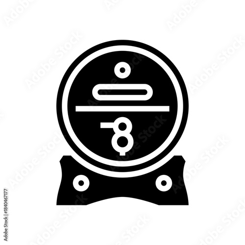barrel whiskey label glyph icon vector illustration