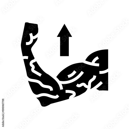 increased muscle vascularity glyph icon vector illustration