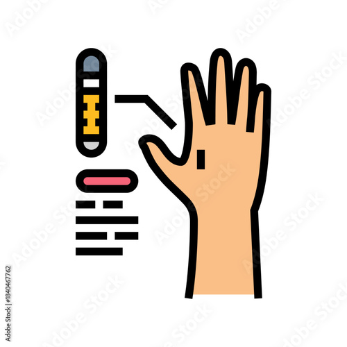 implantable microchip hand color icon vector illustration