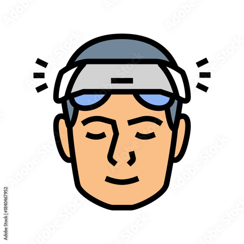 neurostimulation headset color icon vector illustration