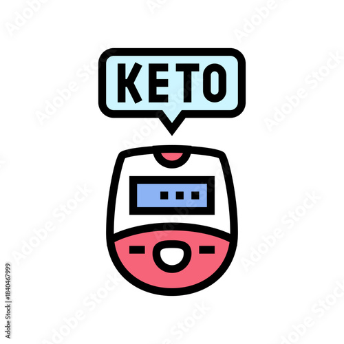 ketone meter device color icon vector illustration