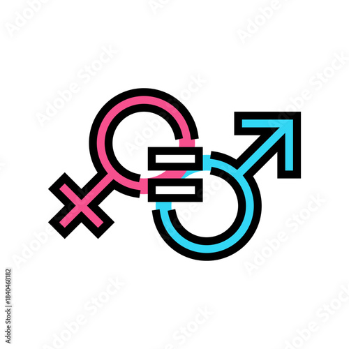 gender equality color icon vector illustration