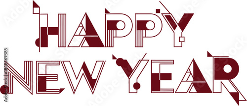 Art deco style happy new year typography with a vintage and celebratory design