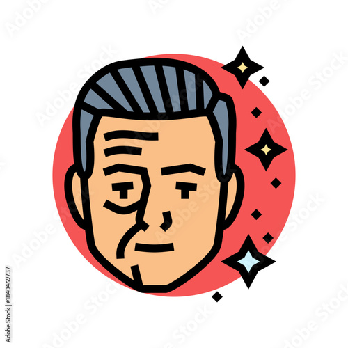 seeking youthful appearance color icon vector illustration